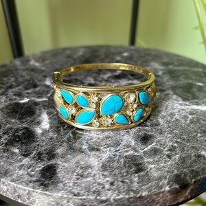 Gold and Turquoise Stone Bracelet
